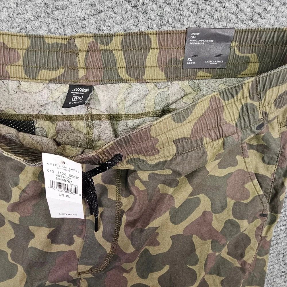 American Eagle Flex Joggers Mens XL Camo Green Brown Elastic Waist Pants NWT
